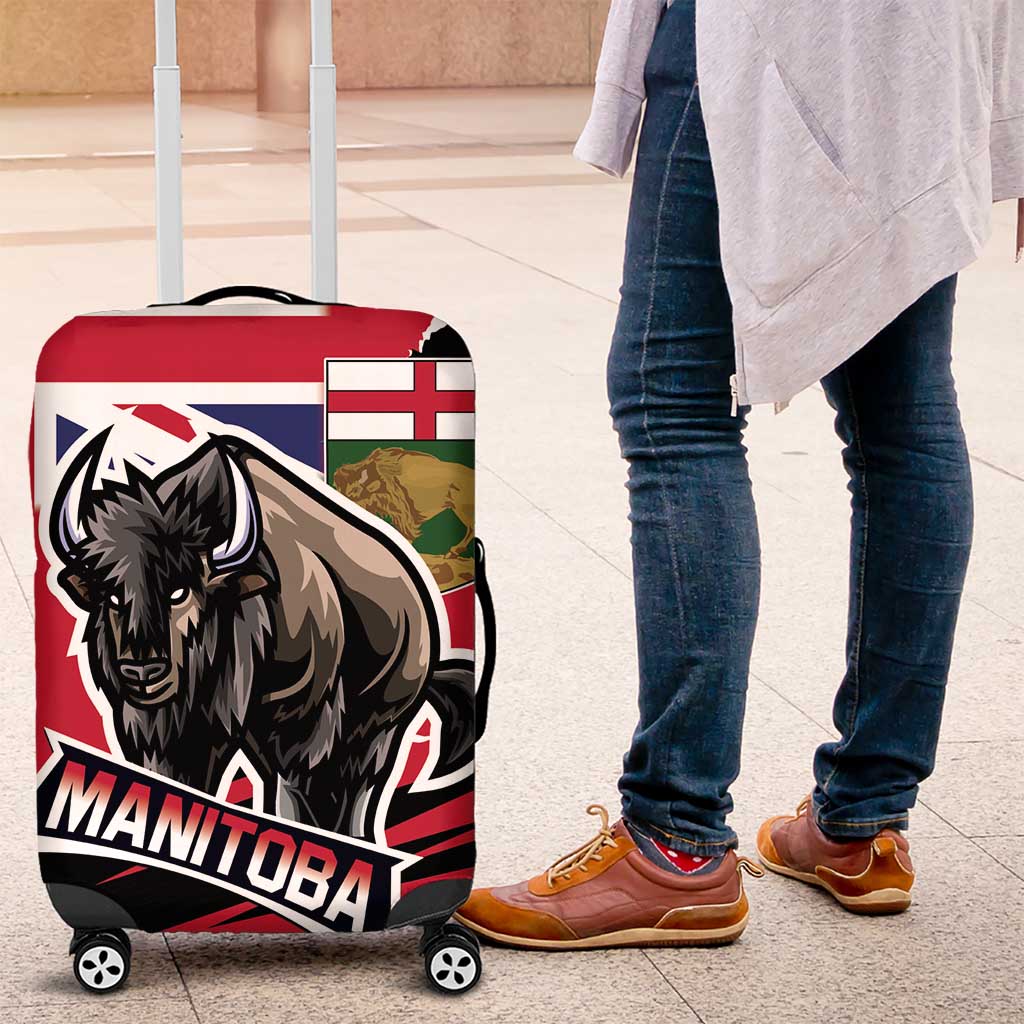 Canada Manitoba Province Bison Luggage Cover Gloriosus et Liber