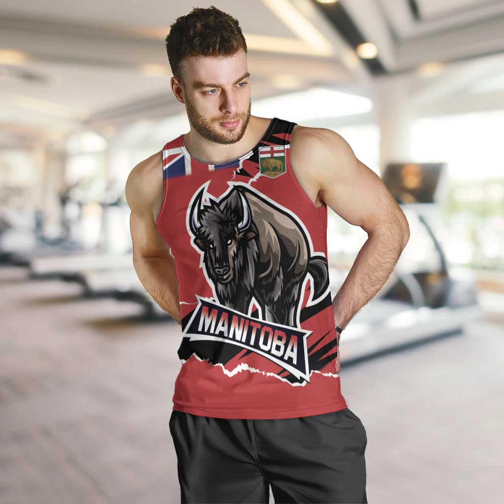 Personalized Canada Manitoba Province Bison Men Tank Top Gloriosus et Liber