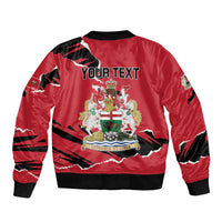 Personalized Canada Manitoba Province Bison Sleeve Zip Bomber Jacket Gloriosus et Liber