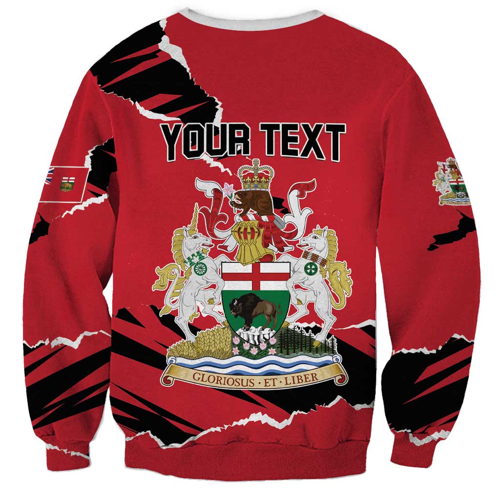 Personalized Canada Manitoba Province Bison Sweatshirt Gloriosus et Liber