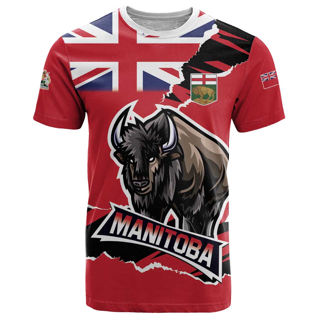 Personalized Canada Manitoba Province Bison T Shirt Gloriosus et Liber