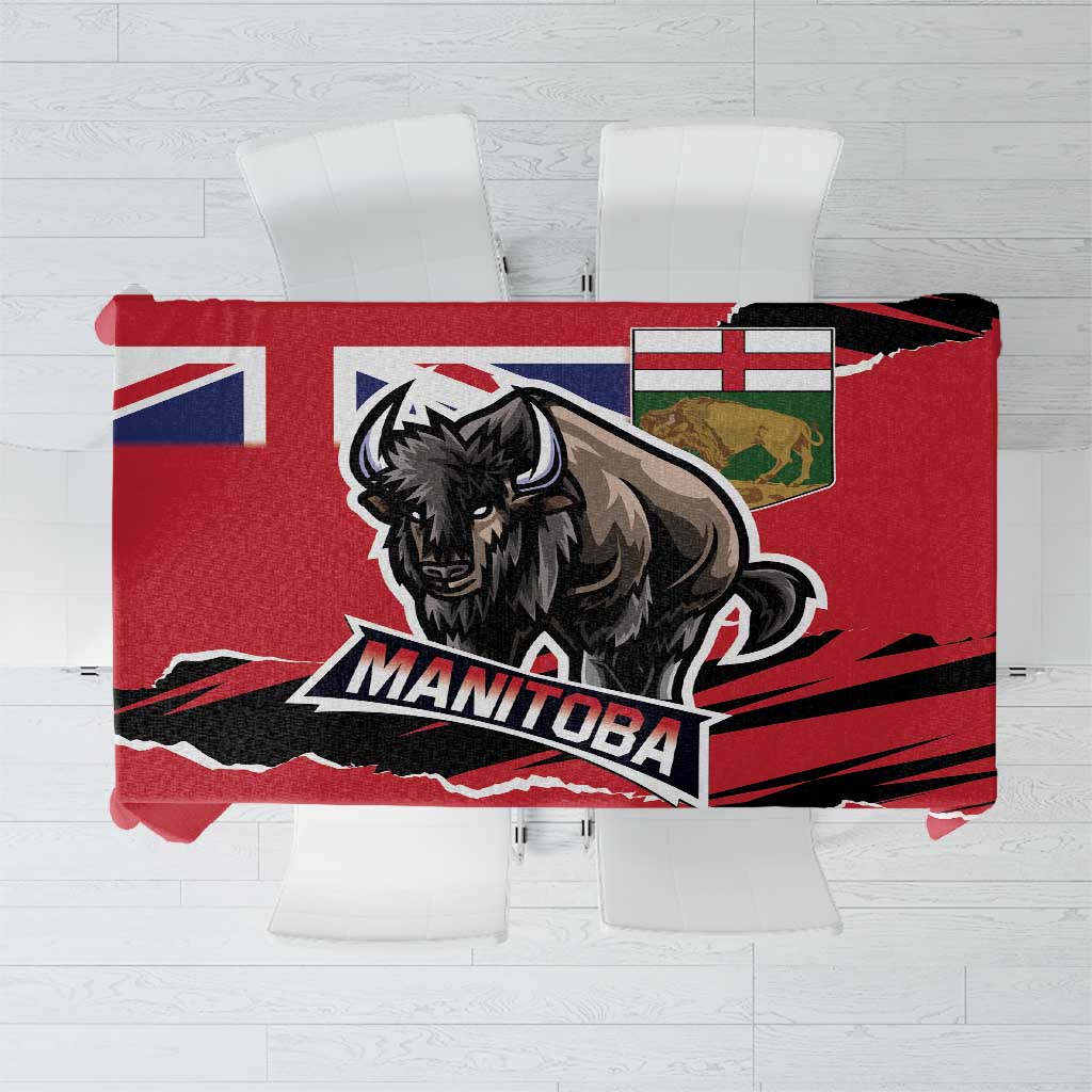 Canada Manitoba Province Bison Tablecloth Gloriosus et Liber