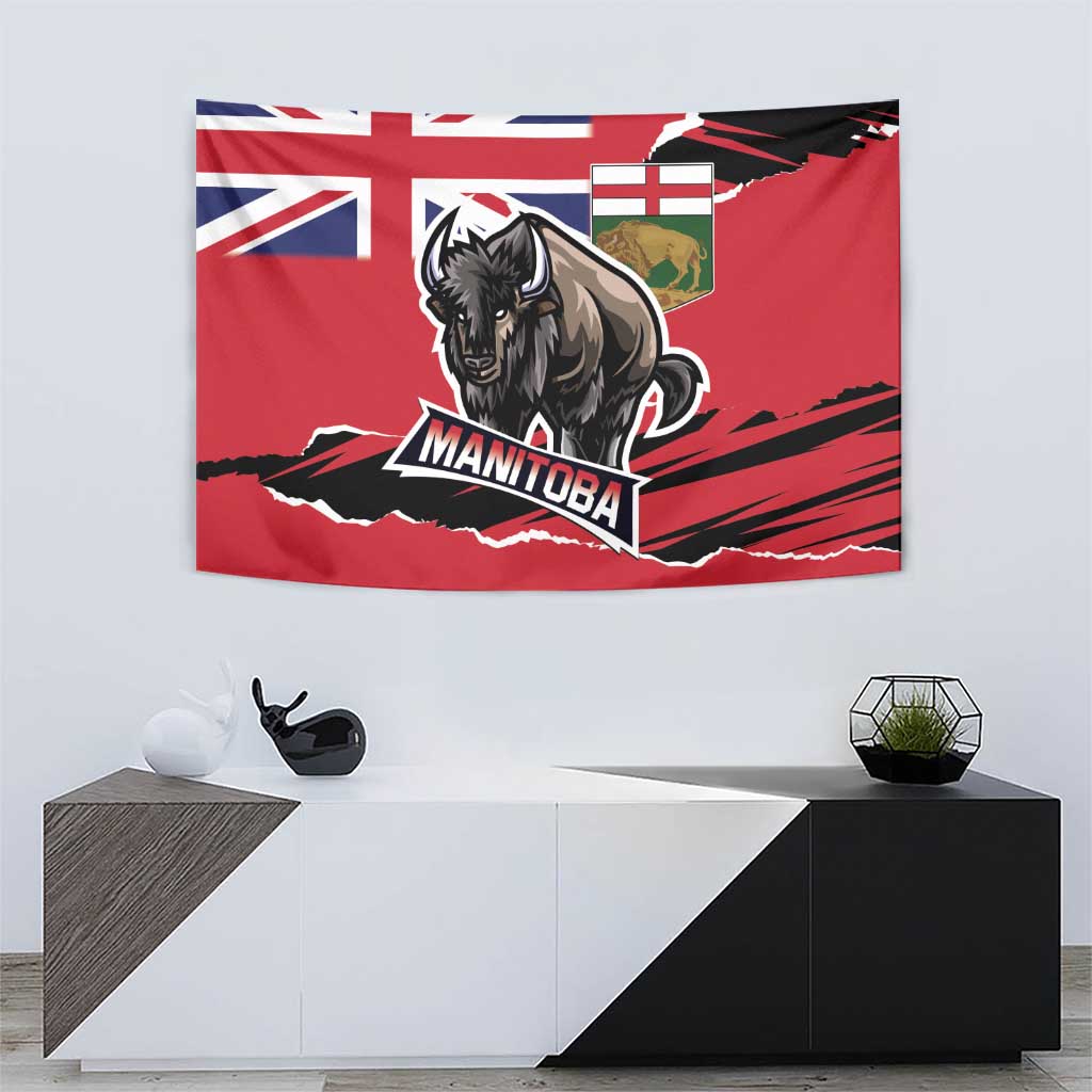 Canada Manitoba Province Bison Tapestry Gloriosus et Liber