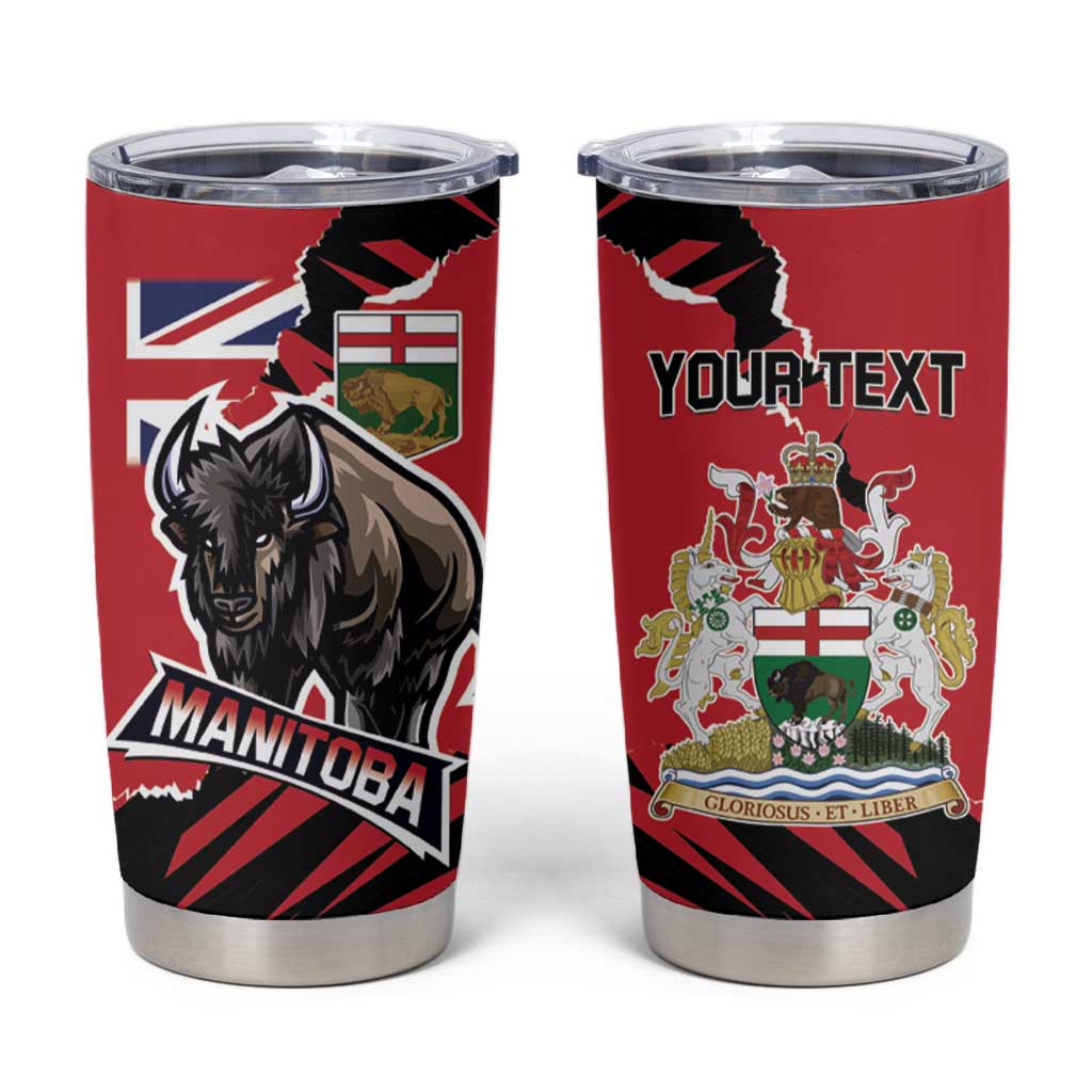 Personalized Canada Manitoba Province Bison Tumbler Cup Gloriosus et Liber