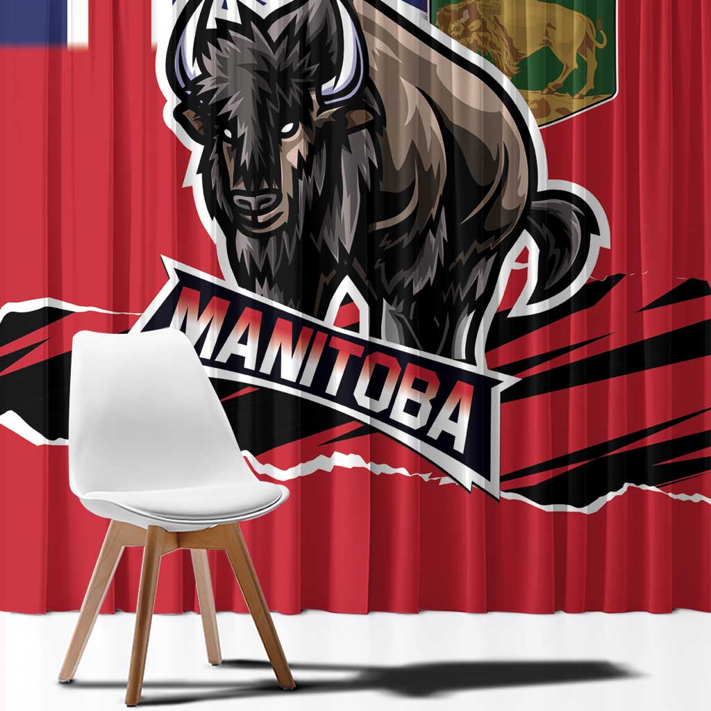 Canada Manitoba Province Bison Window Curtain Gloriosus et Liber