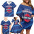 Custom Dominican Republic Basketball Family Matching Off Shoulder Short Dress and Hawaiian Shirt Enjoy The Game