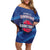 Custom Dominican Republic Basketball Family Matching Off Shoulder Short Dress and Hawaiian Shirt Enjoy The Game