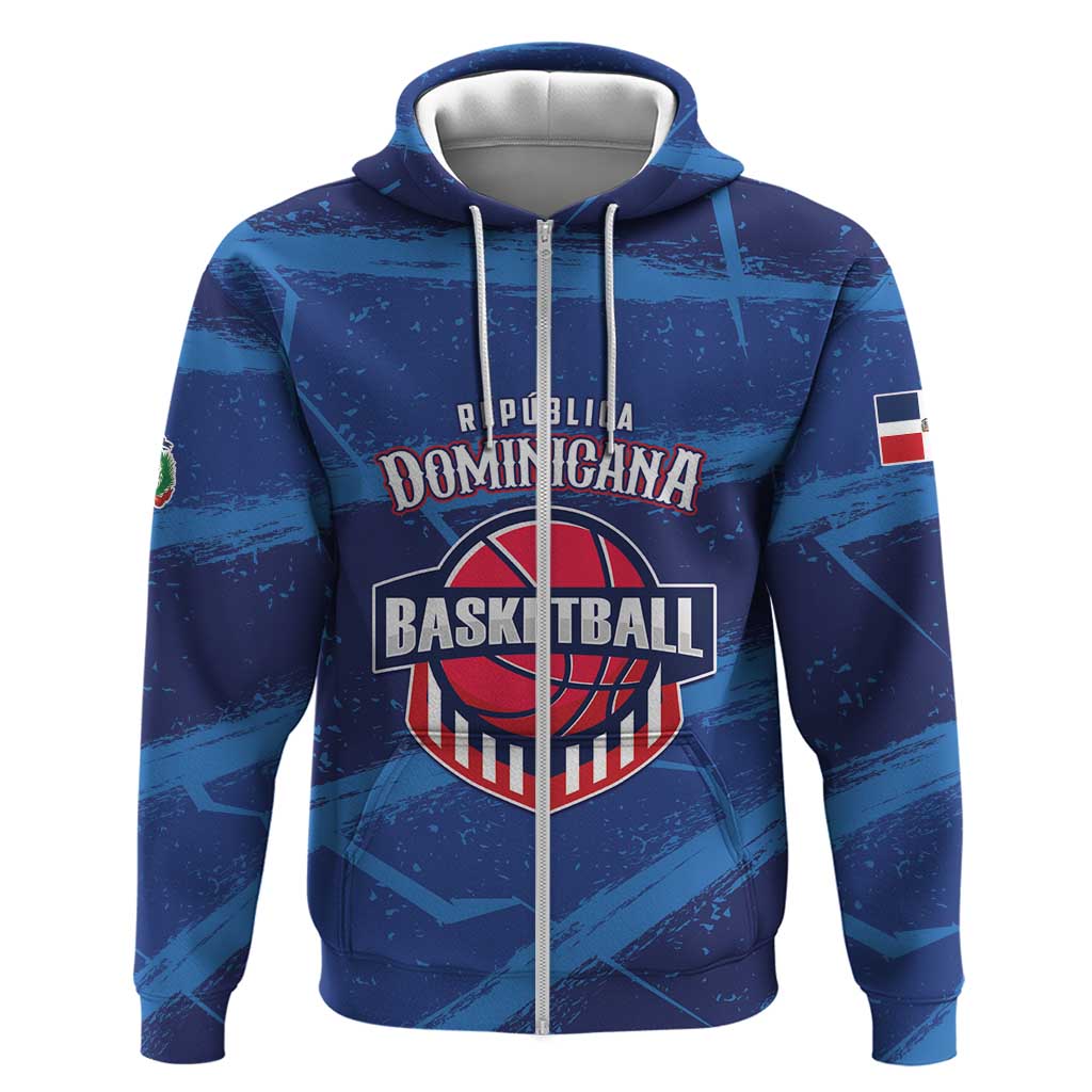 Custom Dominican Republic Basketball Zip Hoodie Enjoy The Game