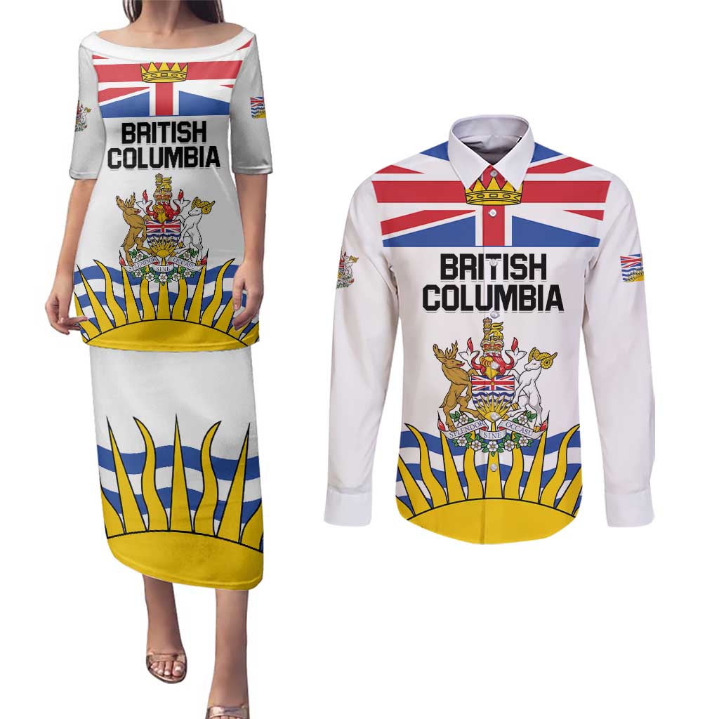 Personalized Canada British Columbia Province Couples Matching Puletasi and Long Sleeve Button Shirt Splendor sine occasu