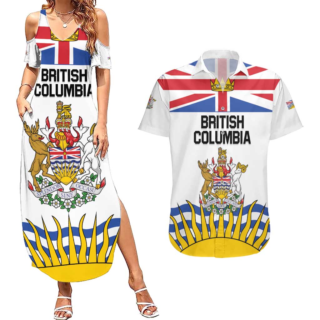 Personalized Canada British Columbia Province Couples Matching Summer Maxi Dress and Hawaiian Shirt Splendor sine occasu