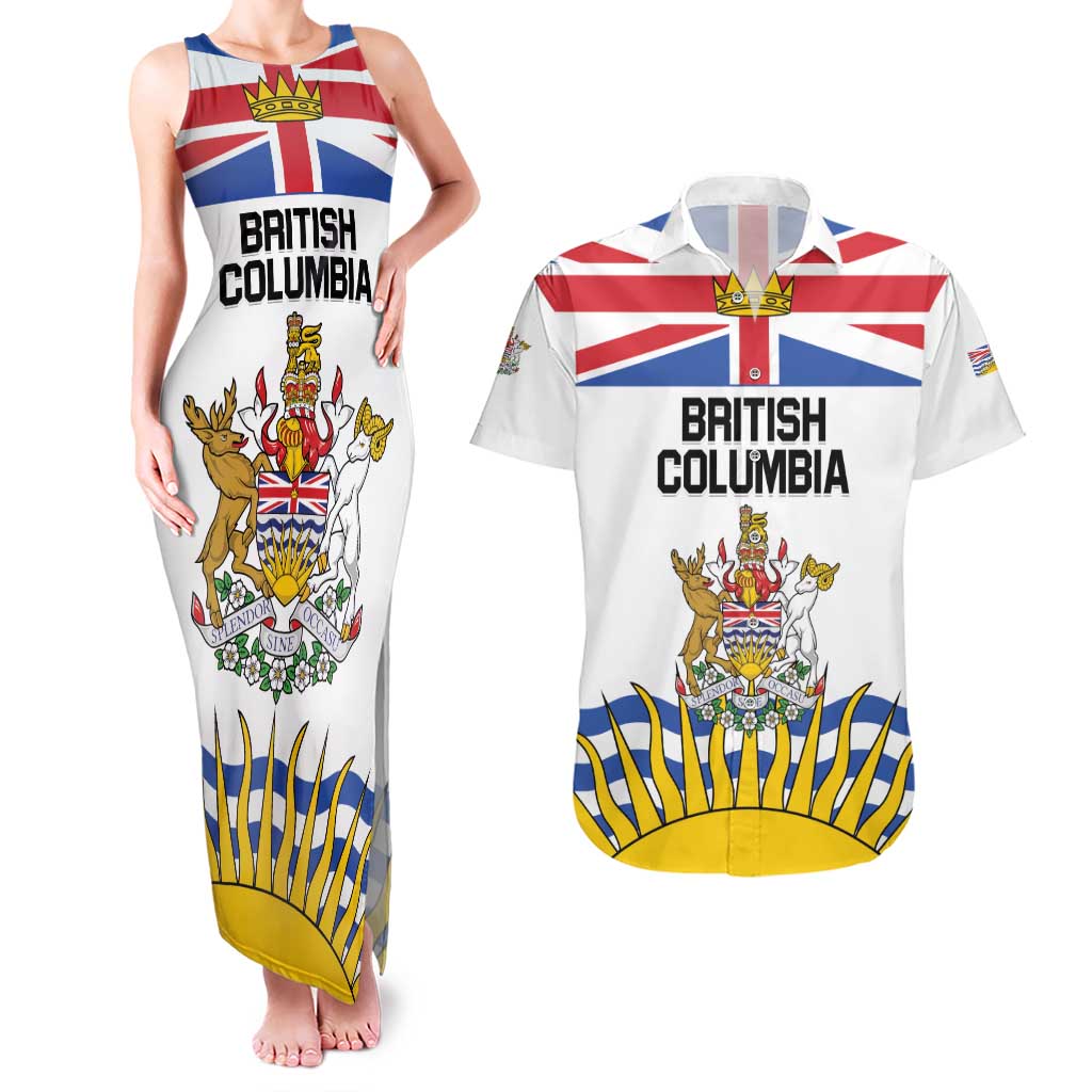 Personalized Canada British Columbia Province Couples Matching Tank Maxi Dress and Hawaiian Shirt Splendor sine occasu