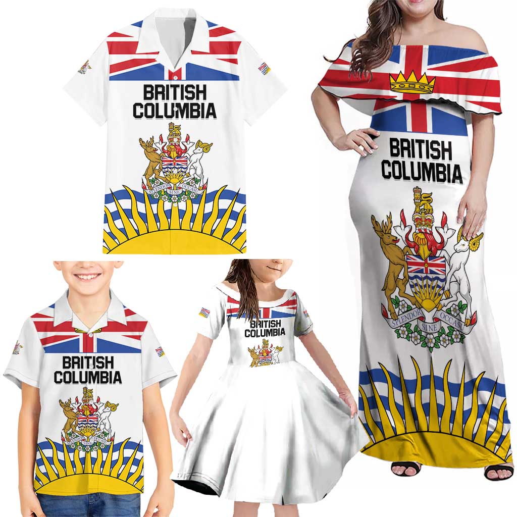 Personalized Canada British Columbia Province Family Matching Off Shoulder Maxi Dress and Hawaiian Shirt Splendor sine occasu