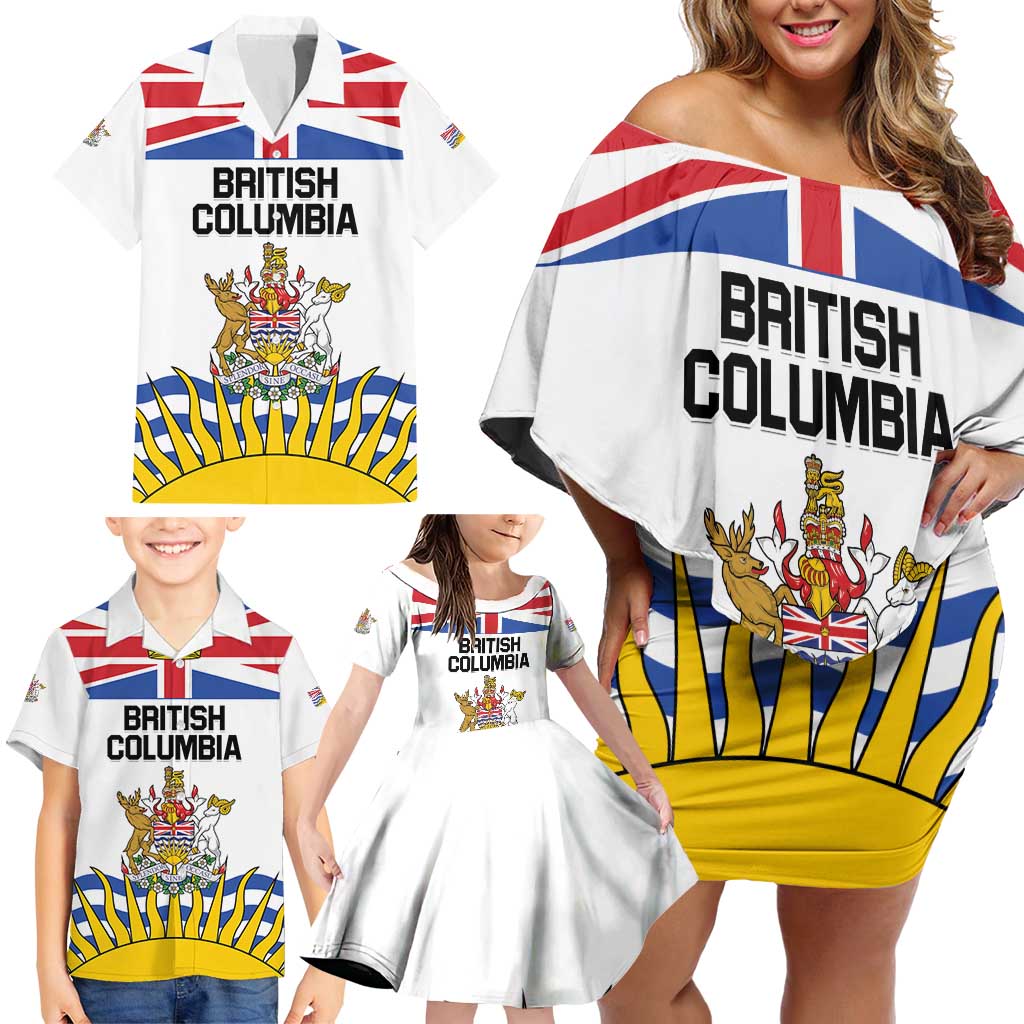 Personalized Canada British Columbia Province Family Matching Off Shoulder Short Dress and Hawaiian Shirt Splendor sine occasu