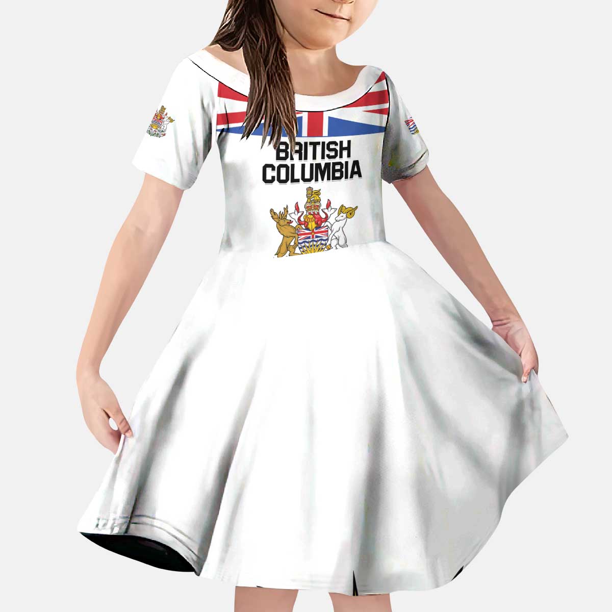 Personalized Canada British Columbia Province Kid Short Sleeve Dress Splendor sine occasu