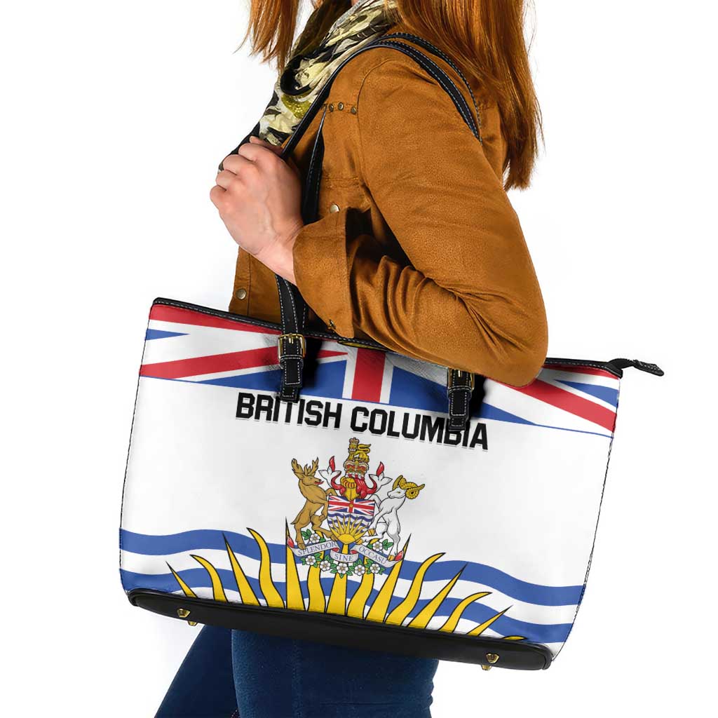 Canada British Columbia Province Leather Tote Bag Splendor sine occasu