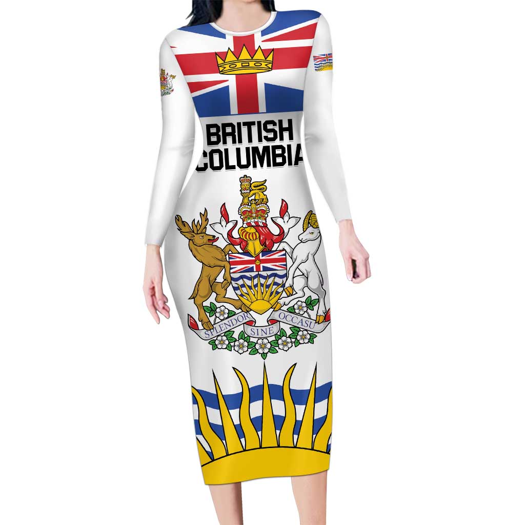 Personalized Canada British Columbia Province Long Sleeve Bodycon Dress Splendor sine occasu