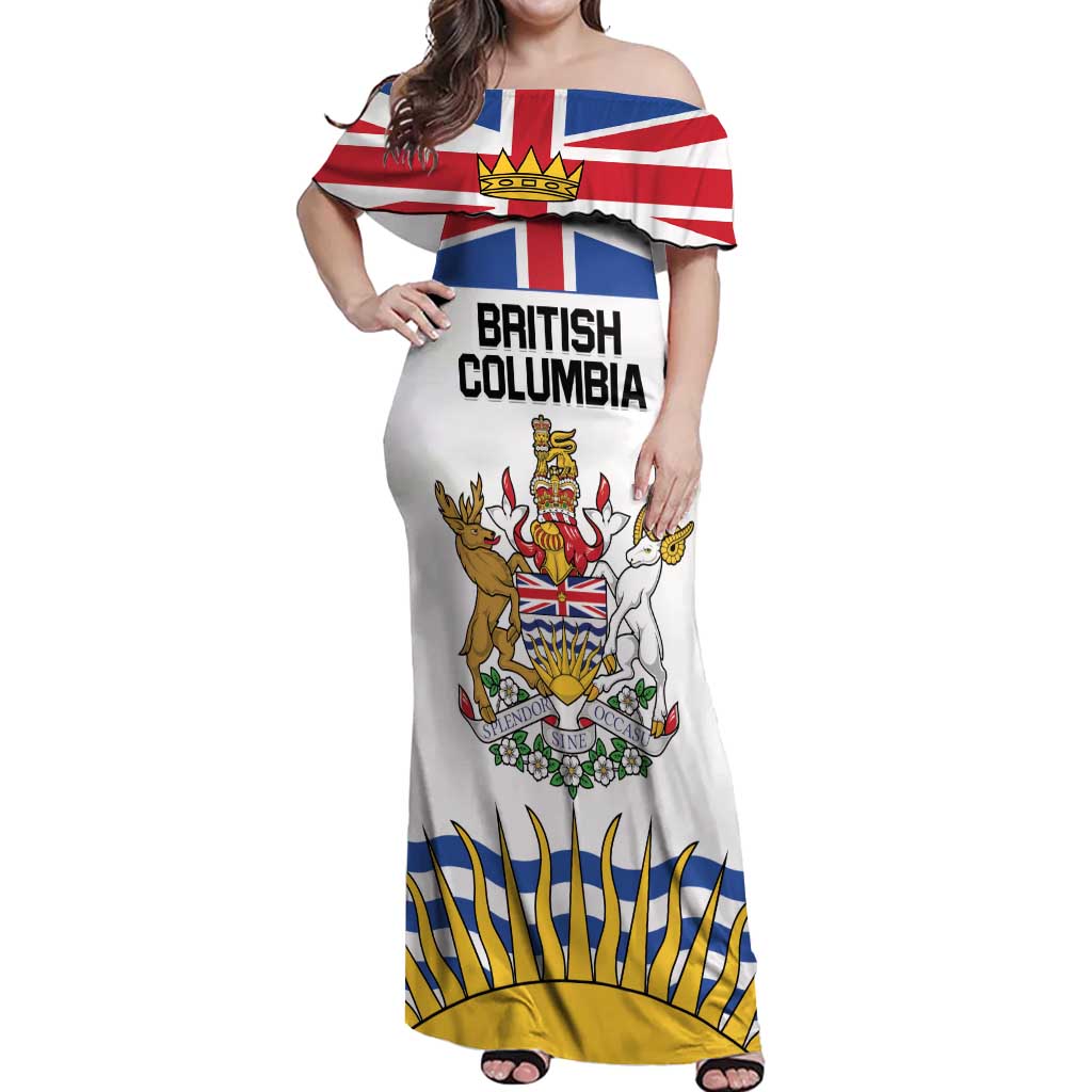 Personalized Canada British Columbia Province Off Shoulder Maxi Dress Splendor sine occasu