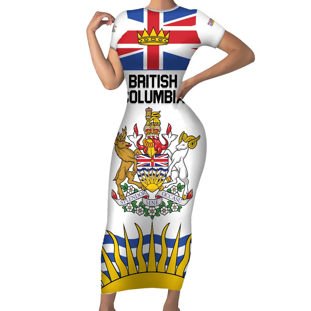 Personalized Canada British Columbia Province Short Sleeve Bodycon Dress Splendor sine occasu