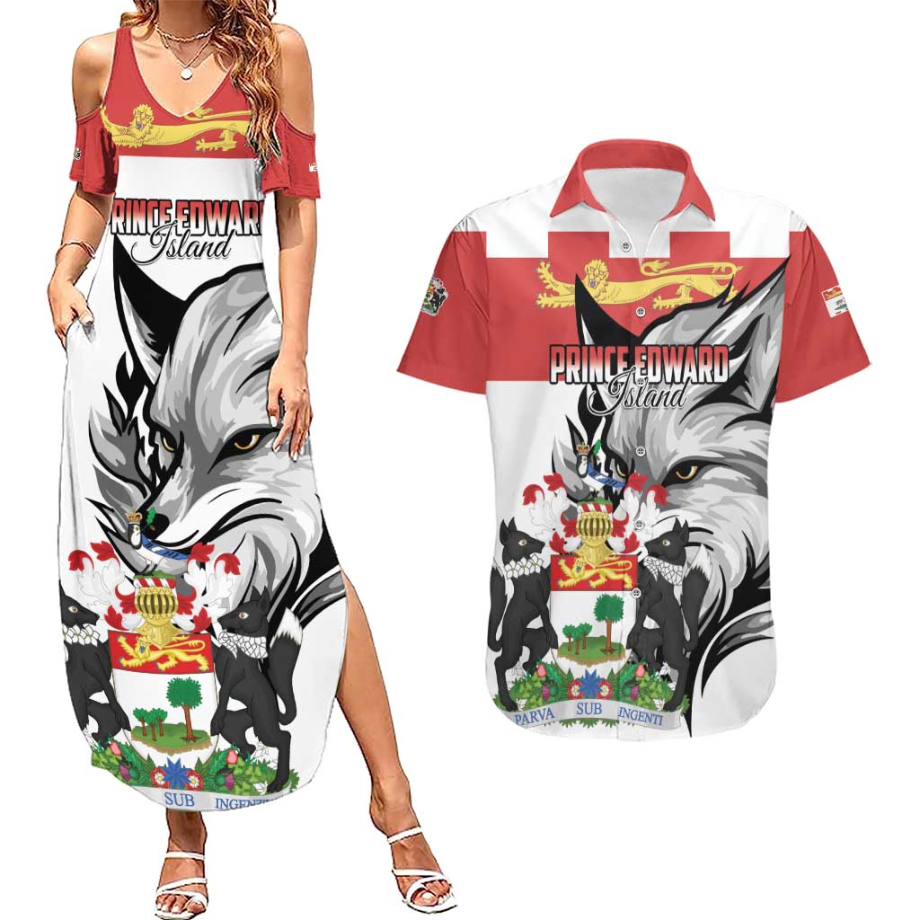 Personalized Canada Prince Edward Island Province Couples Matching Summer Maxi Dress and Hawaiian Shirt Silver Fox Parva sub ingenti