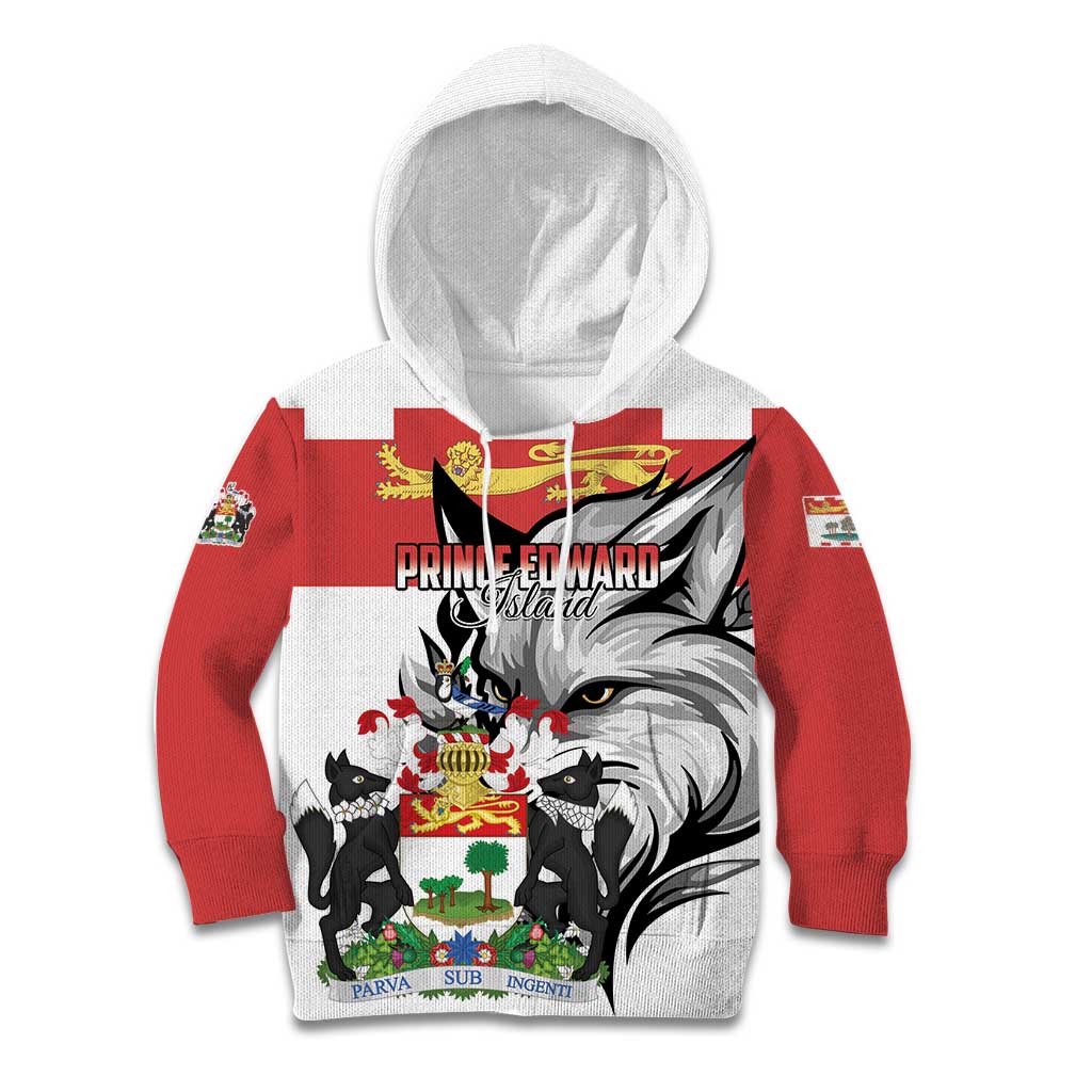 Personalized Canada Prince Edward Island Province Kid Hoodie Silver Fox Parva sub ingenti