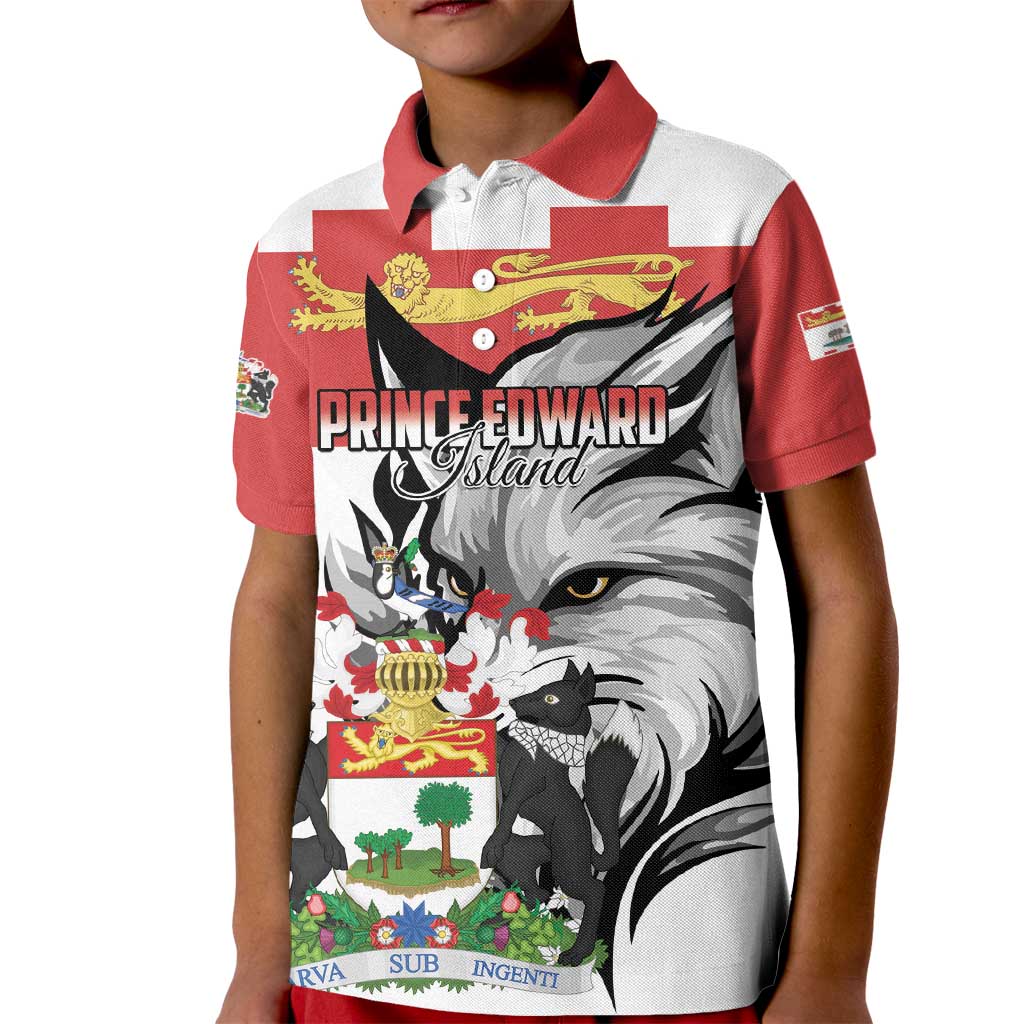 Personalized Canada Prince Edward Island Province Kid Polo Shirt Silver Fox Parva sub ingenti