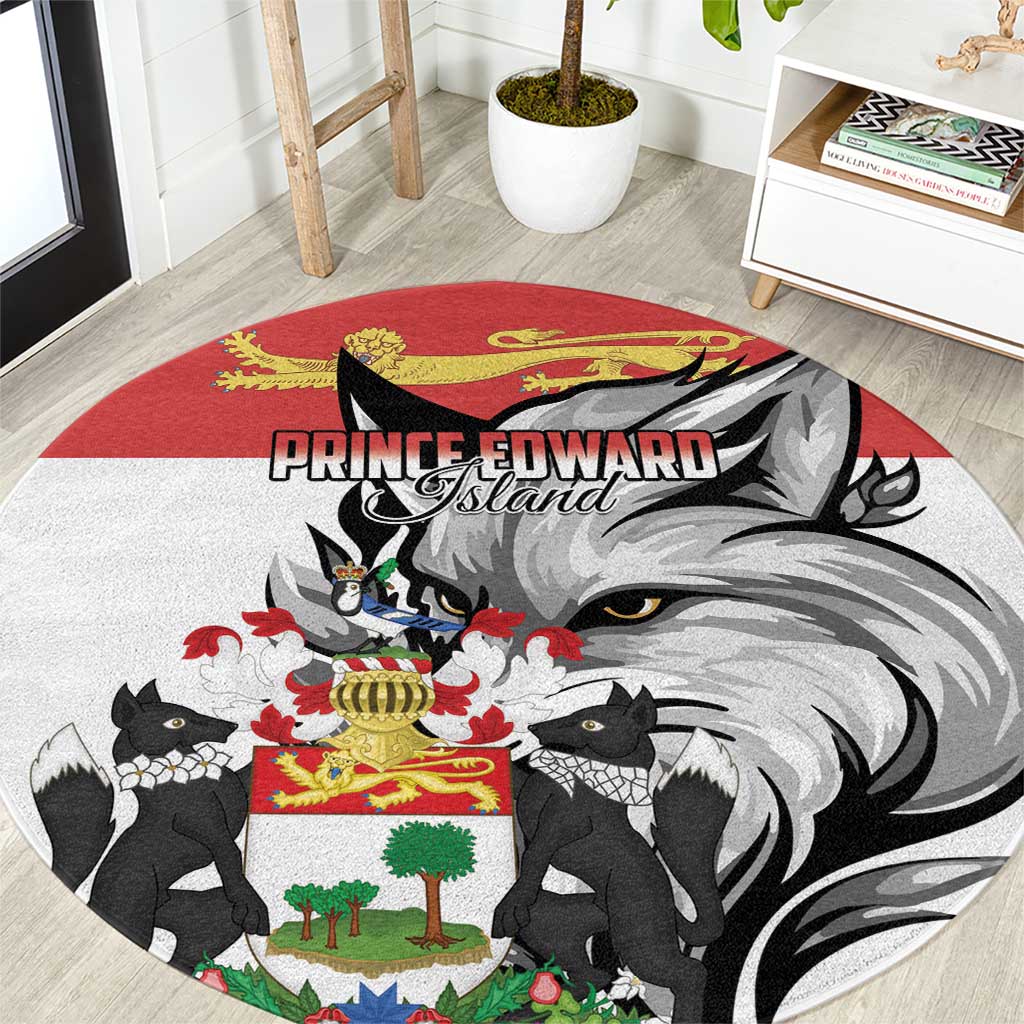 Canada Prince Edward Island Province Round Carpet Silver Fox Parva sub ingenti