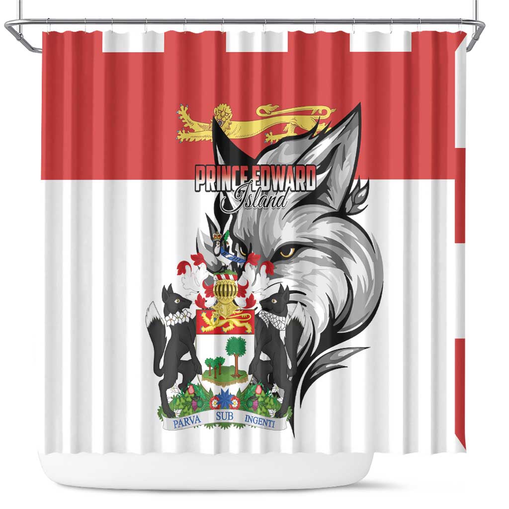 Canada Prince Edward Island Province Shower Curtain Silver Fox Parva sub ingenti