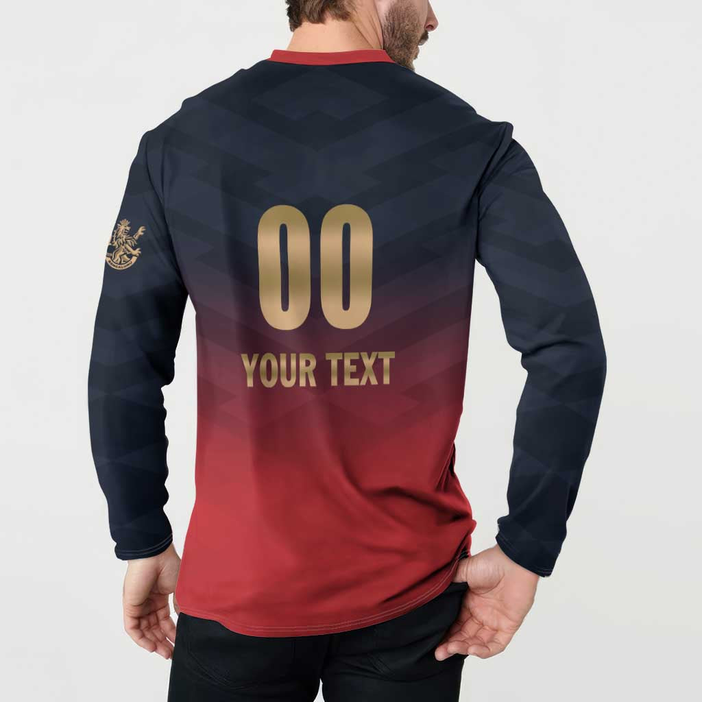 Custom Bengaluru 2025 Cricket Royal Challengers Button Sweatshirt Lions Play Bold