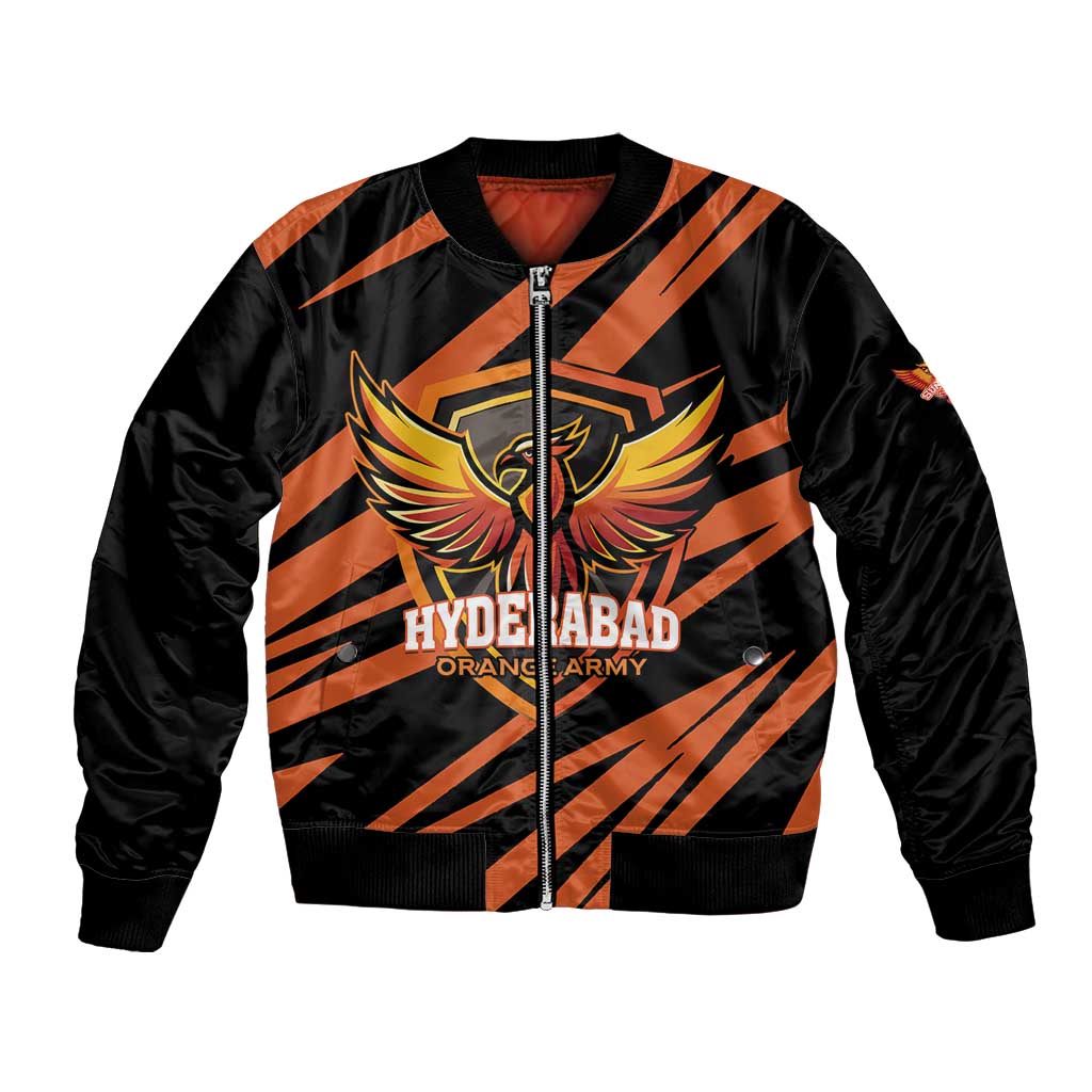 Custom Hyderabad 2025 Cricket Sunrisers Bomber Jacket Orange Army Play With Fire