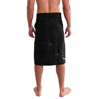 Black lavalava skirt with starry speckle pattern and straight hem
