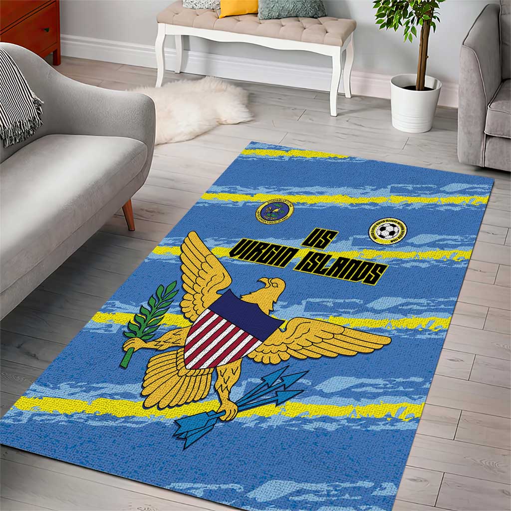US Virgin Islands Soccer Area Rug Team Dashing Eagles Come On