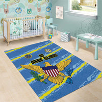 US Virgin Islands Soccer Area Rug Team Dashing Eagles Come On