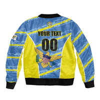 Custom US Virgin Islands Soccer Bomber Jacket Team Dashing Eagles Come On