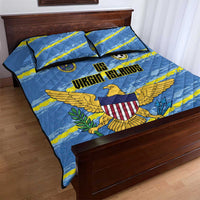 US Virgin Islands Soccer Quilt Bed Set Team Dashing Eagles Come On