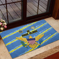US Virgin Islands Soccer Rubber Doormat Team Dashing Eagles Come On