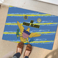 US Virgin Islands Soccer Rubber Doormat Team Dashing Eagles Come On