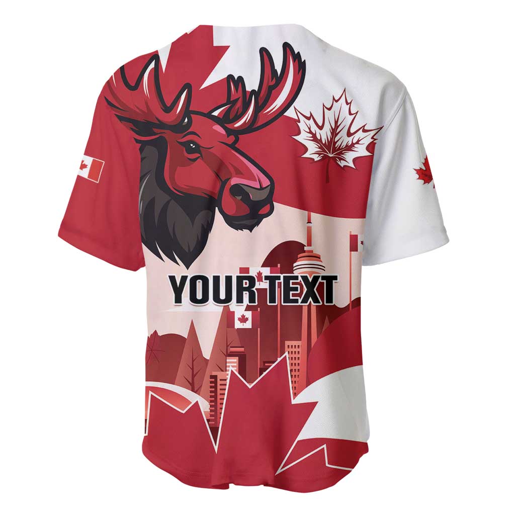 Personalised Canada Day 1867 Baseball Jersey Moose With Maple Leaves