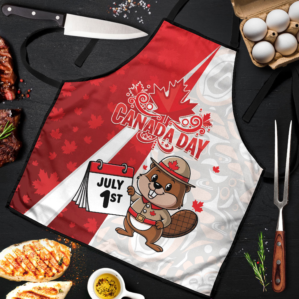 Canada Day Apron Beaver Mountie Maple Leaves