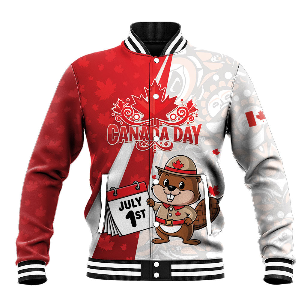 Personalised Canada Day Baseball Jacket Beaver Mountie Maple Leaves