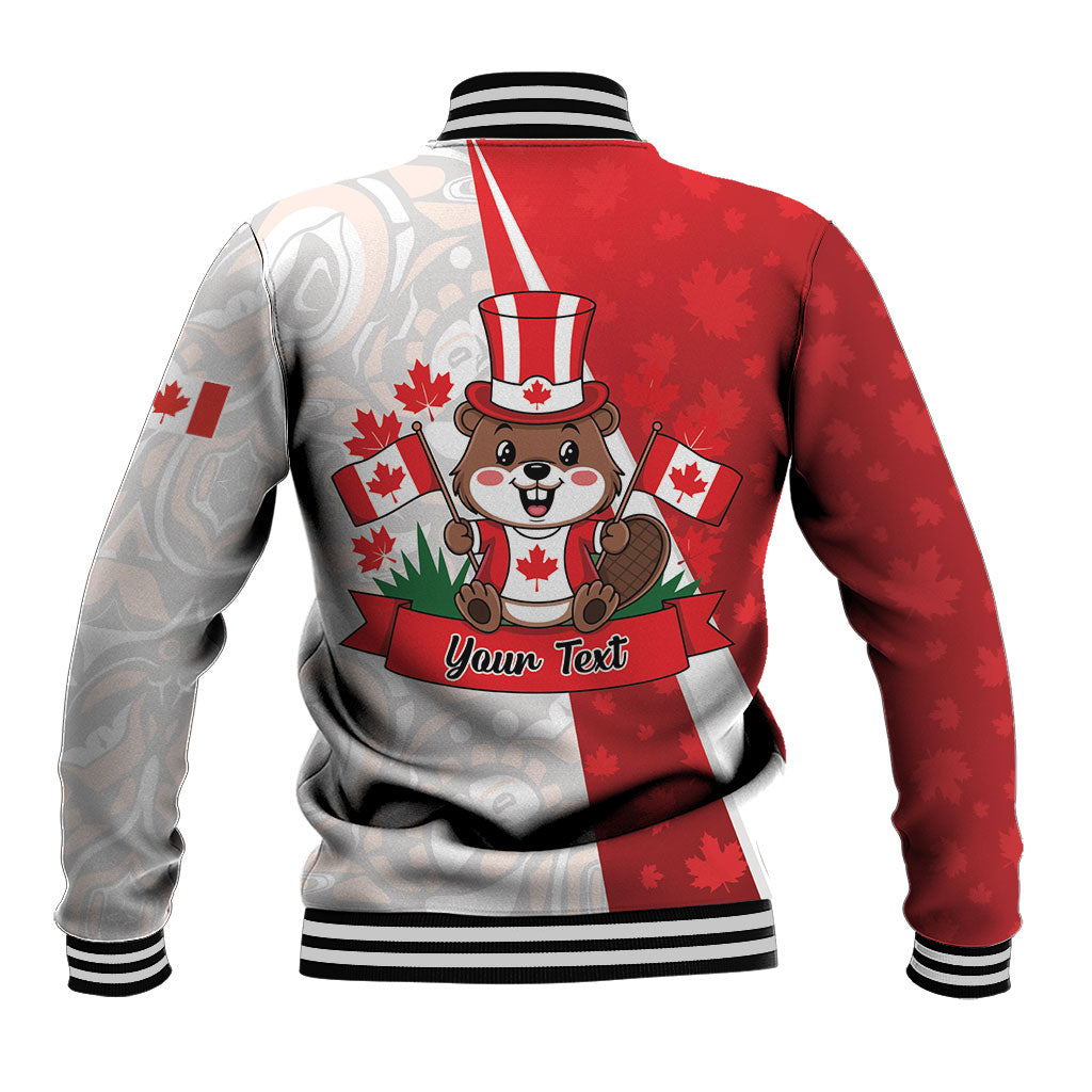Personalised Canada Day Baseball Jacket Beaver Mountie Maple Leaves