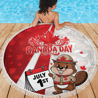 Canada Day Beach Blanket Beaver Mountie Maple Leaves