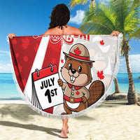 Canada Day Beach Blanket Beaver Mountie Maple Leaves