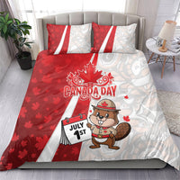 Canada Day Bedding Set Beaver Mountie Maple Leaves