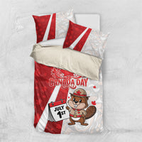 Canada Day Bedding Set Beaver Mountie Maple Leaves