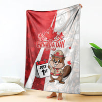 Canada Day Blanket Beaver Mountie Maple Leaves