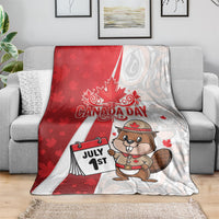 Canada Day Blanket Beaver Mountie Maple Leaves