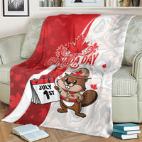 Canada Day Blanket Beaver Mountie Maple Leaves