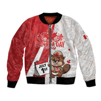 Personalised Canada Day Bomber Jacket Beaver Mountie Maple Leaves