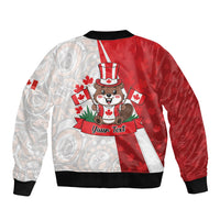 Personalised Canada Day Bomber Jacket Beaver Mountie Maple Leaves