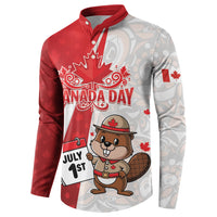 Personalised Canada Day Button Sweatshirt Beaver Mountie Maple Leaves